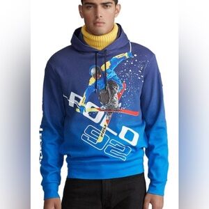 Polo Ralph Lauren Alpine Skier "Suicide Skier '92" graphic hoodie in blue SZ M